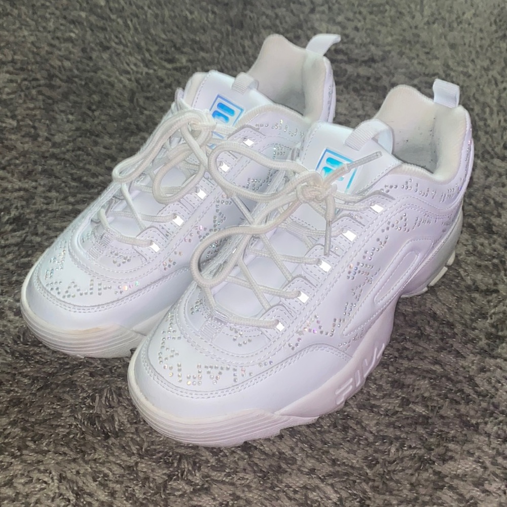 New Sparkly White FILA shoes